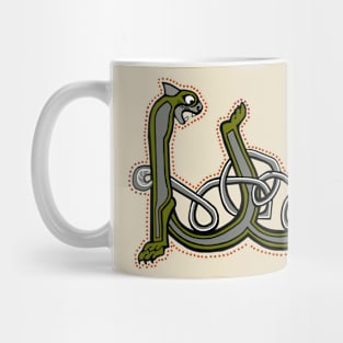 Celtic Cat Letter W Mug